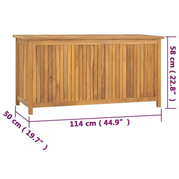 vidaXL Puutarhalaatikko 114x50x58 cm täysi tiikki -  Ulkotilan säilytyslaatikot