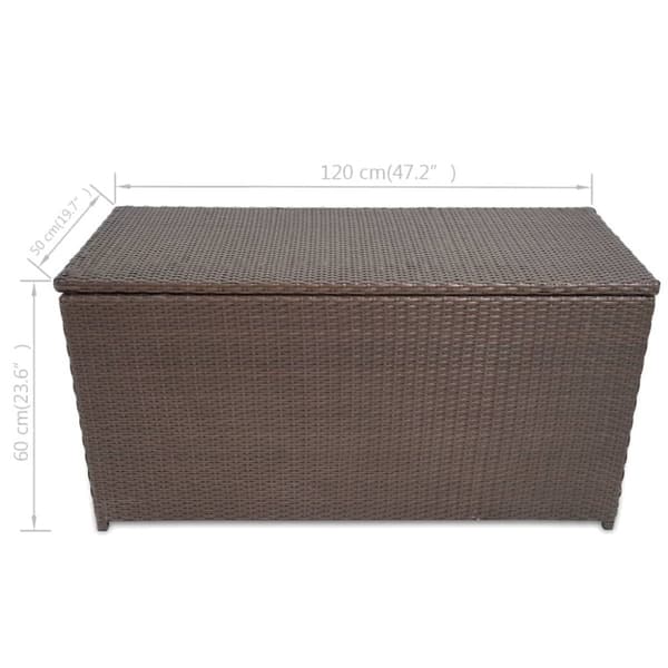 vidaXL udendørs opbevaringkasse brun 120x50x60 cm polyrattan -  Udendørs opbevaringskasser