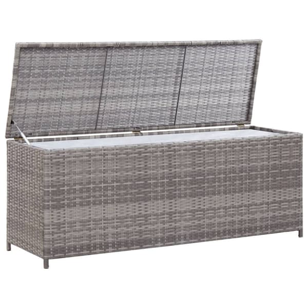 vidaXL Puutarhan säilytyslaatikko harmaa 120x50x60 cm polyrottinki -  Ulkotilan säilytyslaatikot