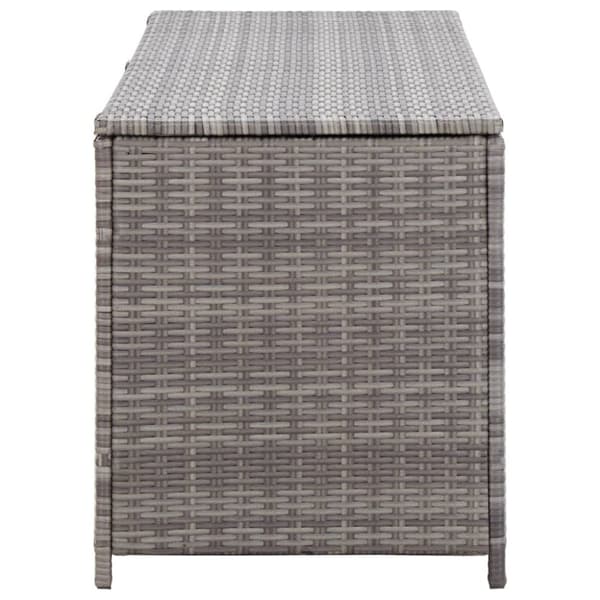 vidaXL Puutarhan säilytyslaatikko harmaa 120x50x60 cm polyrottinki -  Ulkotilan säilytyslaatikot