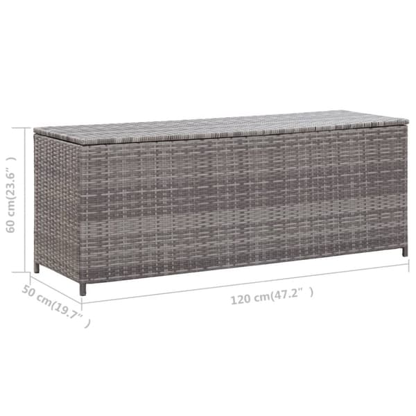 vidaXL Puutarhan säilytyslaatikko harmaa 120x50x60 cm polyrottinki -  Ulkotilan säilytyslaatikot