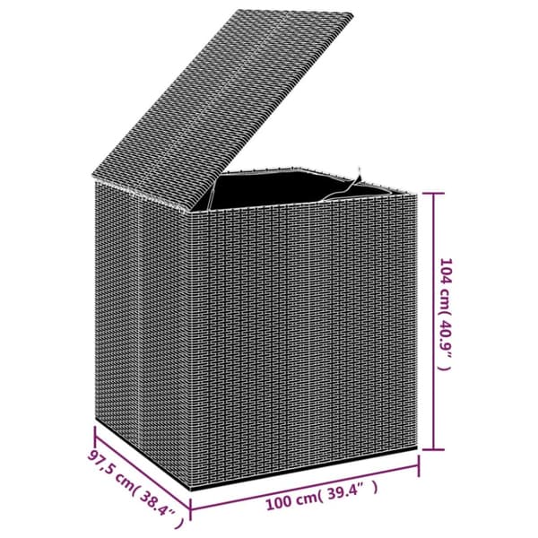 vidaXL Dynbox PE-rotting 100x97,5x104 cm grå -  Dynboxar