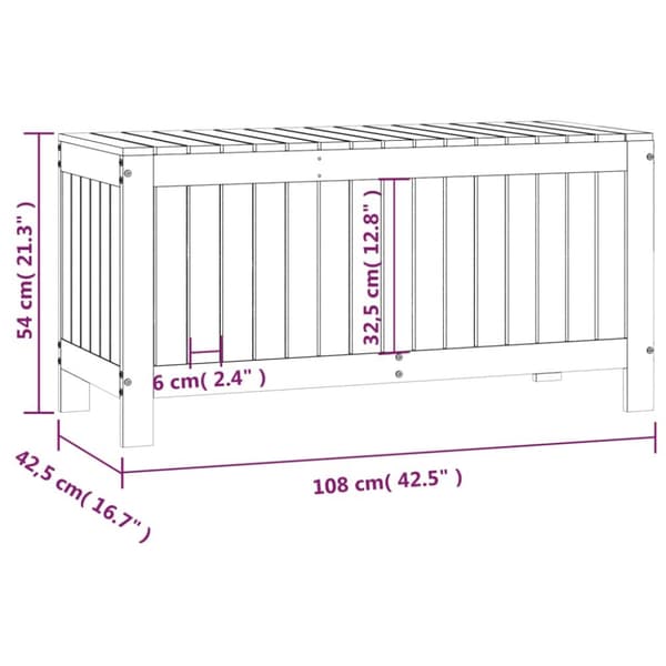 vidaXL Säilytyslaatikko 108x42,5x54 cm täysi mänty -  Ulkotilan säilytyslaatikot
