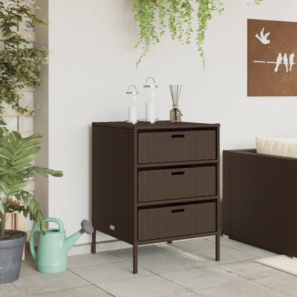 vidaXL Trädgårdsskåp brun 55x59x80 cm konstrotting -  Dynboxar
