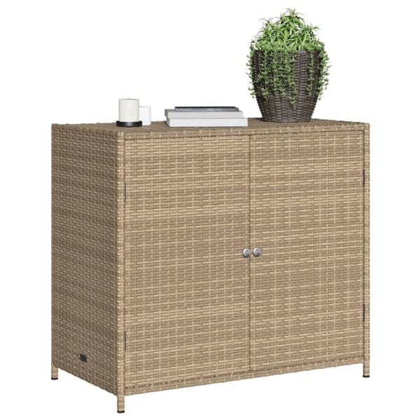vidaXL Trädgårdsskåp beige 83x45x76 cm konstrotting - Dynboxar