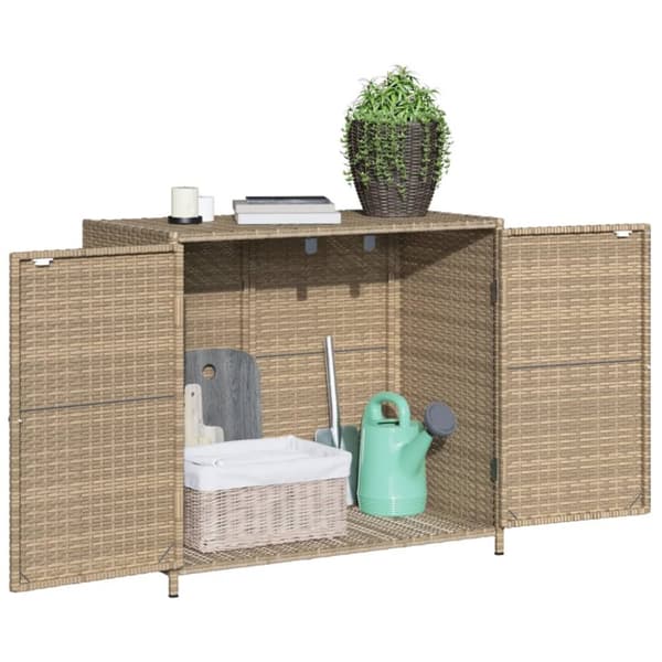 vidaXL Trädgårdsskåp beige 83x45x76 cm konstrotting - Dynboxar