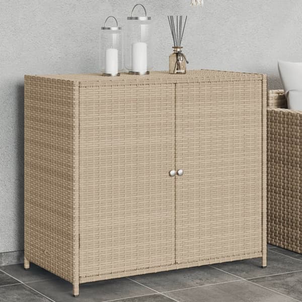 vidaXL Trädgårdsskåp beige 83x45x76 cm konstrotting - Dynboxar