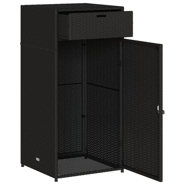 vidaXL opbevaringsskab til haven 55x55x111 cm polyrattan sort -  Udendørs opbevaringskasser