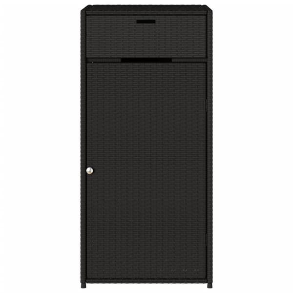 vidaXL opbevaringsskab til haven 55x55x111 cm polyrattan sort -  Udendørs opbevaringskasser