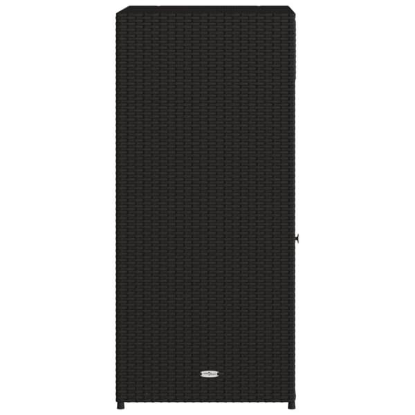 vidaXL opbevaringsskab til haven 55x55x111 cm polyrattan sort -  Udendørs opbevaringskasser