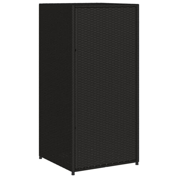 vidaXL opbevaringsskab til haven 55x55x111 cm polyrattan sort -  Udendørs opbevaringskasser