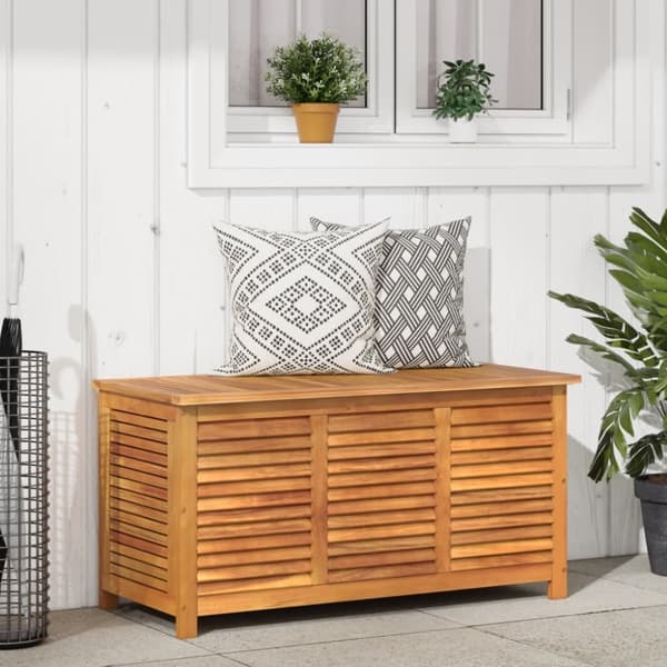 vidaXL Ulkosäilytyslaatikko säleiköllä 113x50x56 cm täysi akasiapuu -  Ulkotilan säilytyslaatikot