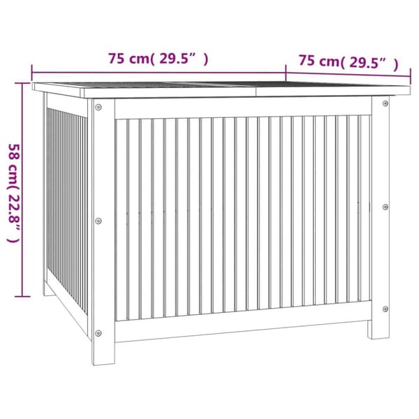 vidaXL Ulkosäilytyslaatikko 75x75x58 cm täysi akasiapuu -  Ulkotilan säilytyslaatikot