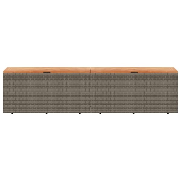 vidaXL opbevaringsboks til haven 220x50x54 cm polyrattan akacietræ grå -  Udendørs opbevaringskasser