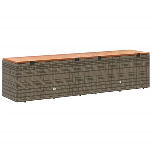 vidaXL opbevaringsboks til haven 220x50x54 cm polyrattan akacietræ grå -  Udendørs opbevaringskasser