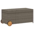 Miniatyrbillede 3 af 11: vidaXL opbevaringsboks med hjul 190 l polyrattan grå -  Udendørs opbevaringskasser