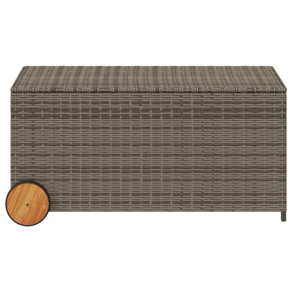 vidaXL opbevaringsboks med hjul 190 l polyrattan grå -  Udendørs opbevaringskasser