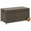Miniatyrbillede 7 af 11: vidaXL opbevaringsboks med hjul 190 l polyrattan grå -  Udendørs opbevaringskasser