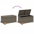 Miniatyrbillede 8 af 11: vidaXL opbevaringsboks med hjul 190 l polyrattan grå -  Udendørs opbevaringskasser