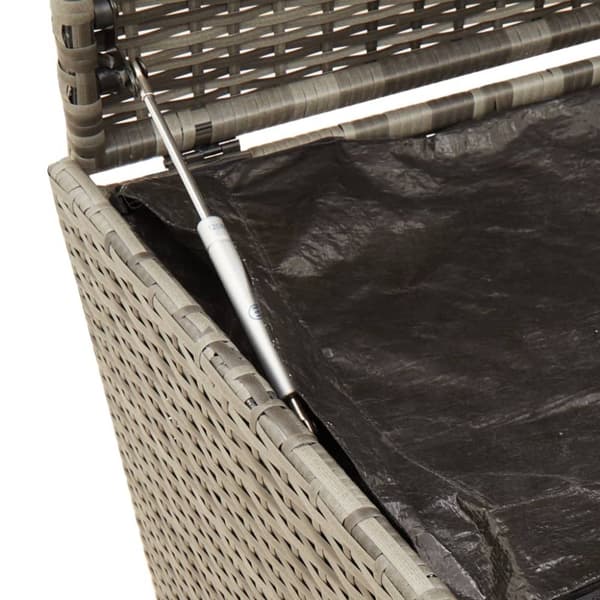 vidaXL opbevaringsboks med hjul 190 l polyrattan grå -  Udendørs opbevaringskasser