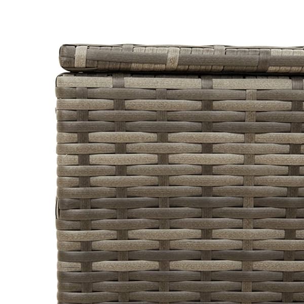 vidaXL opbevaringsboks med hjul 190 l polyrattan grå -  Udendørs opbevaringskasser