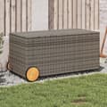 Miniatyrbillede 1 af 11: vidaXL opbevaringsboks med hjul 190 l polyrattan grå -  Udendørs opbevaringskasser
