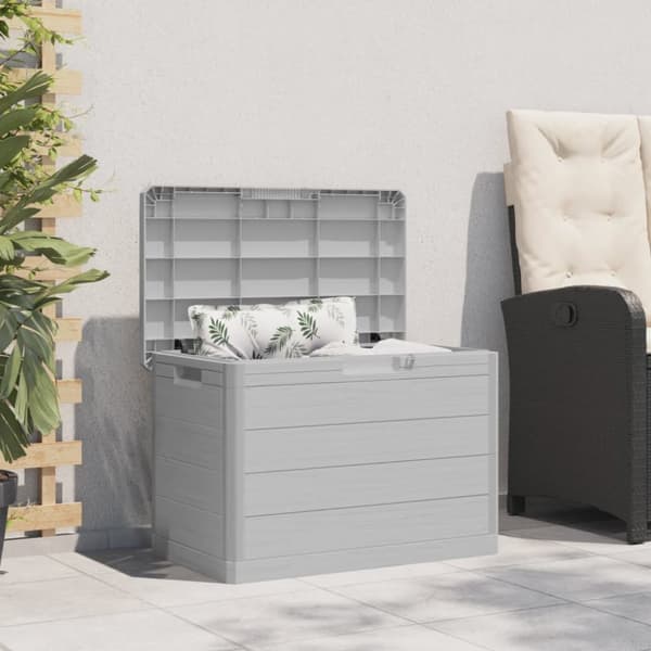 vidaXL Ulkotyynylaatikko harmaa 77,5x44,5x53 cm polypropeeni -  Ulkotilan säilytyslaatikot