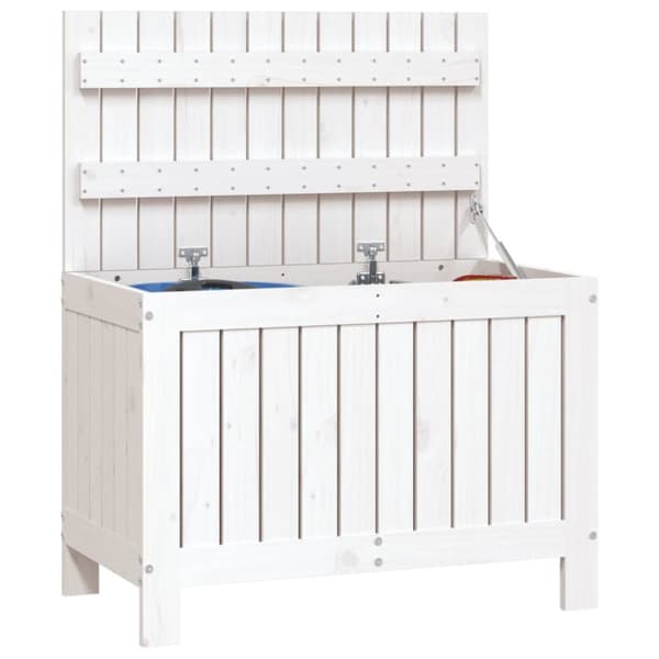 vidaXL Säilytyslaatikko valkoinen 76x42,5x54 cm täysi mänty -  Ulkotilan säilytyslaatikot
