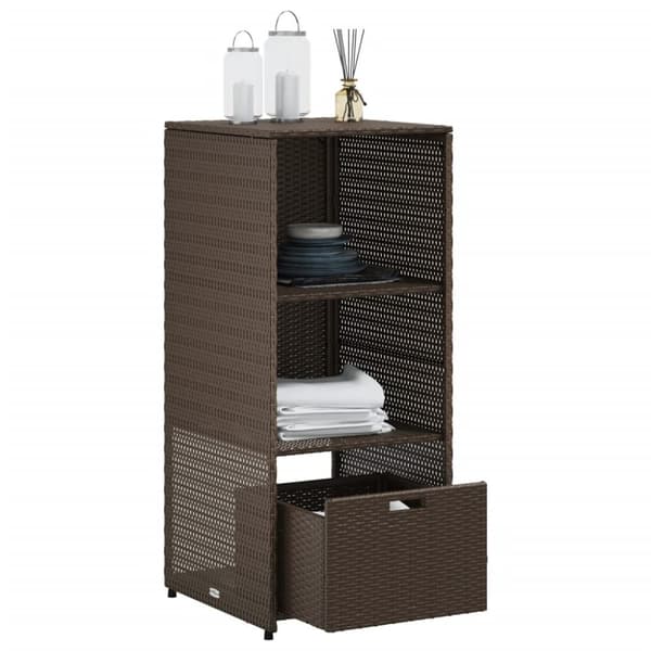 vidaXL Puutarhan säilytyskaappi ruskea 50x55x115 cm polyrottinki -  Ulkotilan säilytyslaatikot
