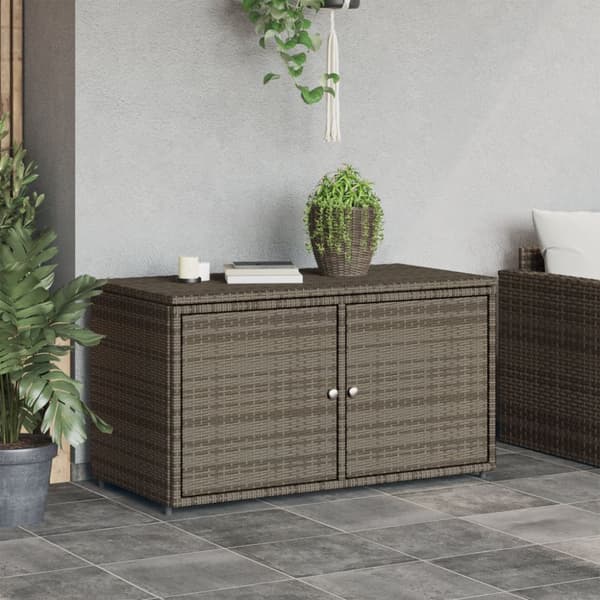 vidaXL Puutarhan säilytyskaappi harmaa 110x55x60,5 cm polyrottinki -  Ulkotilan säilytyslaatikot