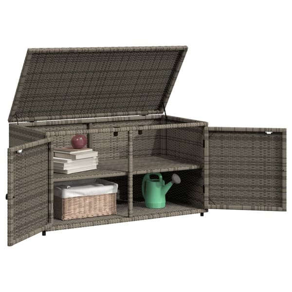 vidaXL Puutarhan säilytyskaappi harmaa 110x55x60,5 cm polyrottinki -  Ulkotilan säilytyslaatikot