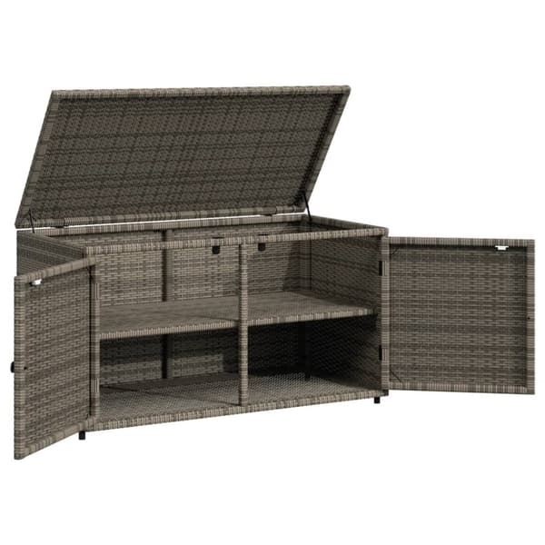 vidaXL Puutarhan säilytyskaappi harmaa 110x55x60,5 cm polyrottinki -  Ulkotilan säilytyslaatikot