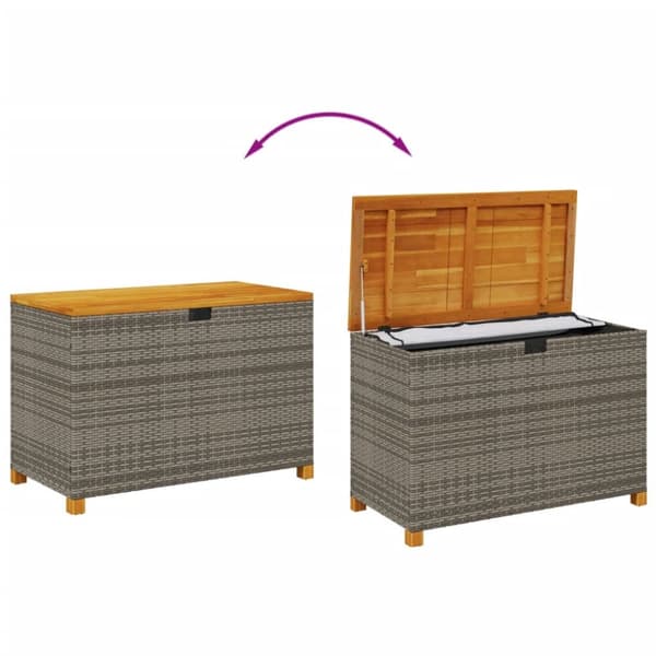 vidaXL Puutarhan säilytyslaatikko harmaa 110x55x63 cm polyrottinki - Ulkotilan säilytyslaatikot
