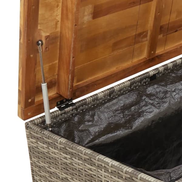 vidaXL Puutarhan säilytyslaatikko harmaa 110x55x63 cm polyrottinki - Ulkotilan säilytyslaatikot