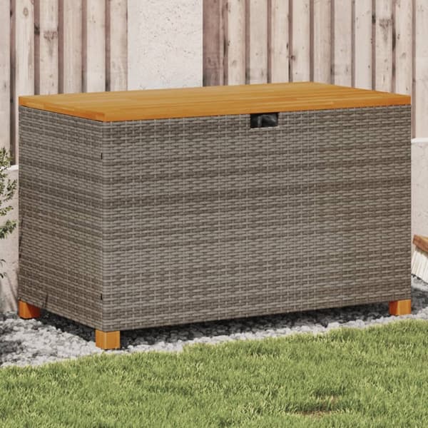 vidaXL Puutarhan säilytyslaatikko harmaa 110x55x63 cm polyrottinki -  Ulkotilan säilytyslaatikot
