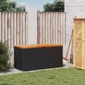 Miniatyrbillede 4 af 11: vidaXL opbevaringsboks til haven 110x50x54 cm polyrattan akacie sort -  Udendørs opbevaringskasser