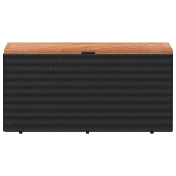 vidaXL opbevaringsboks til haven 110x50x54 cm polyrattan akacie sort -  Udendørs opbevaringskasser