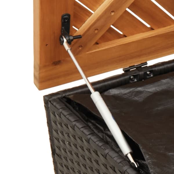 vidaXL opbevaringsboks til haven 110x50x54 cm polyrattan akacie sort -  Udendørs opbevaringskasser