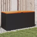 Miniatyrbillede 1 af 11: vidaXL opbevaringsboks til haven 110x50x54 cm polyrattan akacie sort -  Udendørs opbevaringskasser
