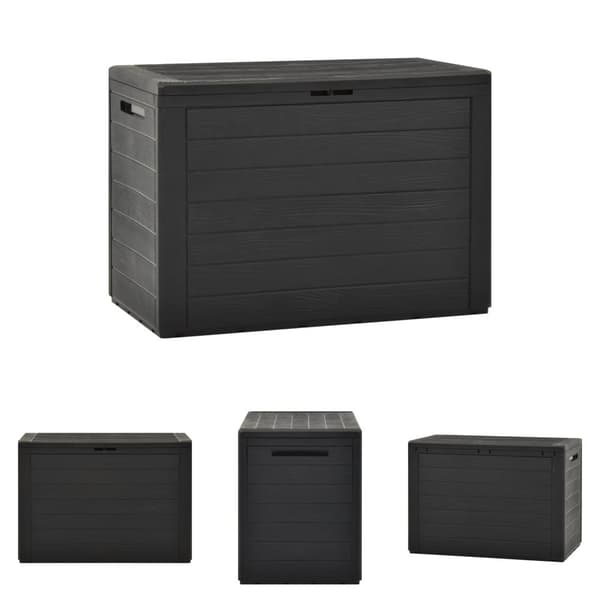 The Living Store opbevaringskasse til haven 78x44x55 cm antracitgrå -  Udendørs opbevaringskasser