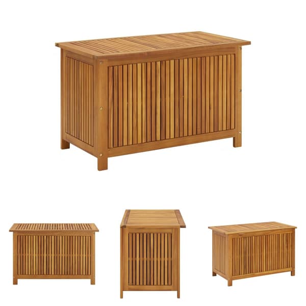 The Living Store opbevaringsboks til haven 90x50x58 cm massivt akacietræ -  Udendørs opbevaringskasser
