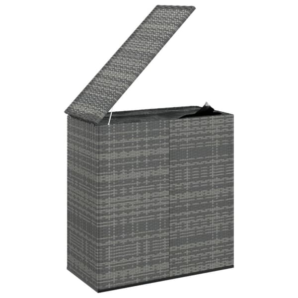 The Living Store Puutarhan säilytyslaatikko PE-rottinki 100x49x103,5 cm harmaa -  Ulkotilan säilytyslaatikot