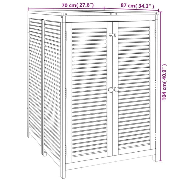 The Living Store Förvaringslåda för trädgård 70x87x104 cm massivt akaciaträ -  Dynboxar