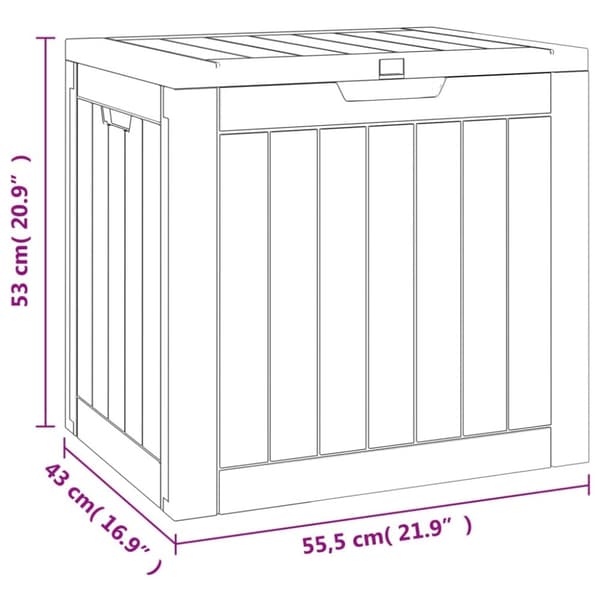 The Living Store Puutarhan varastoarkku harmaa 55,5x43x53 cm polypropeeni -  Ulkotilan säilytyslaatikot