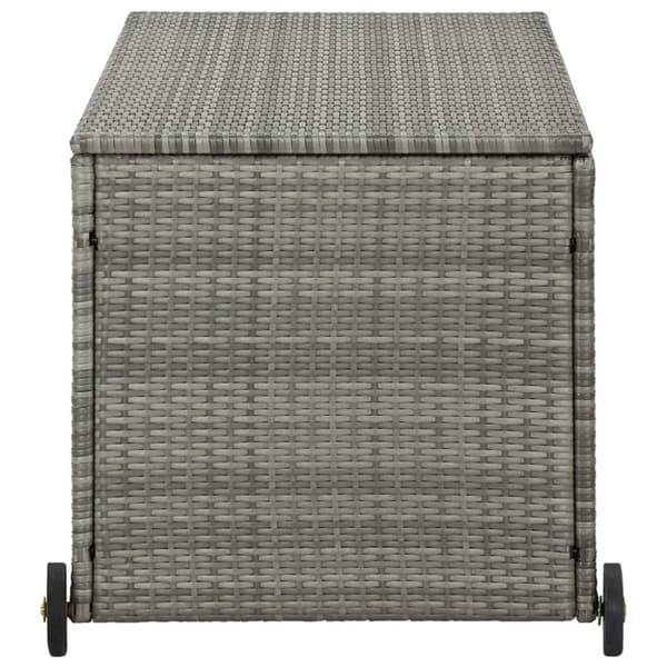 The Living Store Puutarhan säilytyslaatikko v.harmaa 120x65x61 cm polyrottinki - Ulkotilan säilytyslaatikot