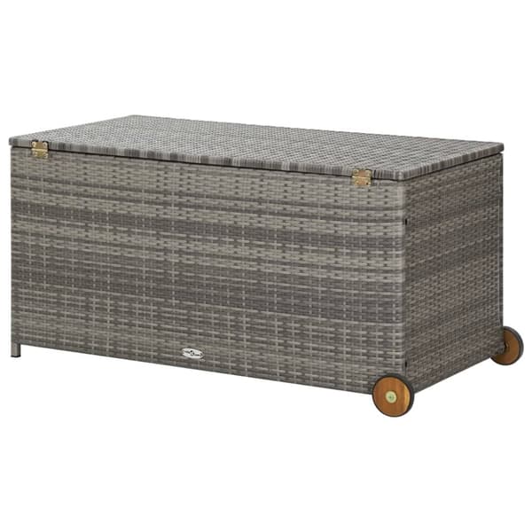 The Living Store Puutarhan säilytyslaatikko v.harmaa 120x65x61 cm polyrottinki -  Ulkotilan säilytyslaatikot