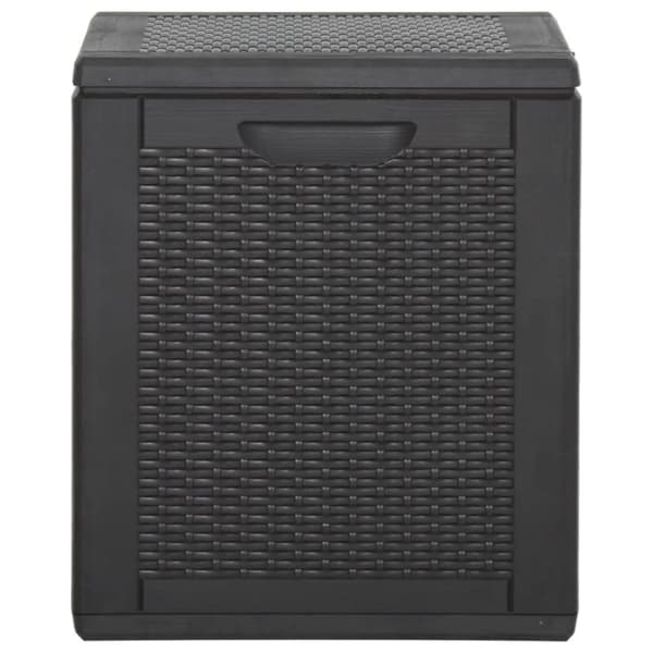 The Living Store opbevaringsboks til haven 90 l PP-rattan sort -  Udendørs opbevaringskasser