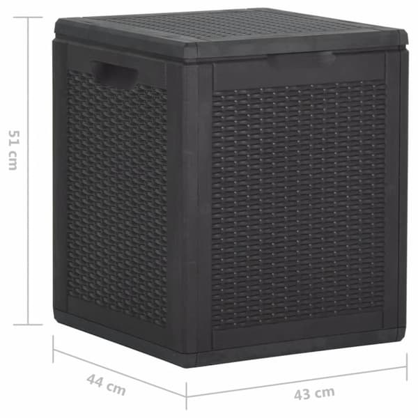 The Living Store opbevaringsboks til haven 90 l PP-rattan sort -  Udendørs opbevaringskasser