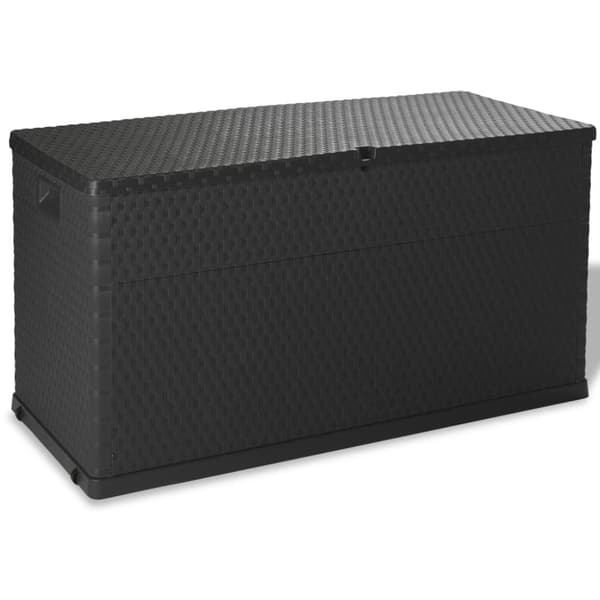 The Living Store udendørs opbevaringkasse 120x56x63 cm polyrattan antracitgrå -  Udendørs opbevaringskasser