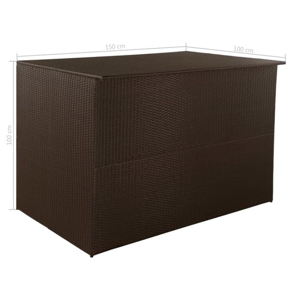 The Living Store Ulkosäilytyslaatikko ruskea 150x100x100 cm polyrottinki -  Ulkotilan säilytyslaatikot
